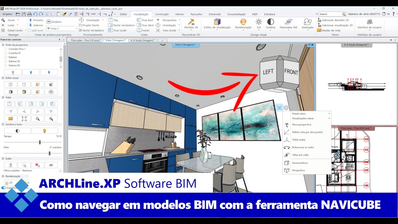 Como navegar em modelos BIM com a ferramenta NAVICUBE do Software BIM ARCHLine.XP