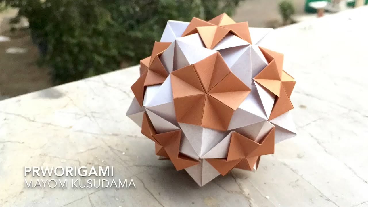 Mayom Kusudama - PrwOrigami Folding Tutorial 【くす玉・折り紙】
