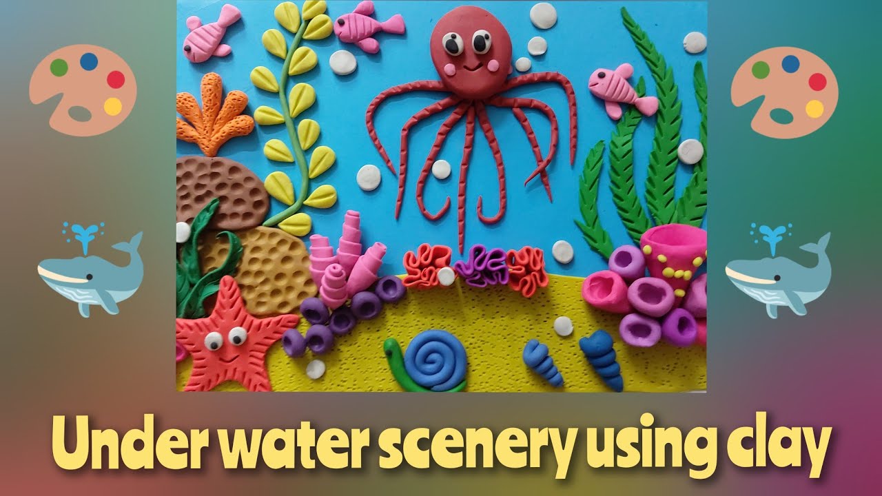 Beautiful Under Water Scenery using Clay Art // Clay Art // Clay Modelling Scenery