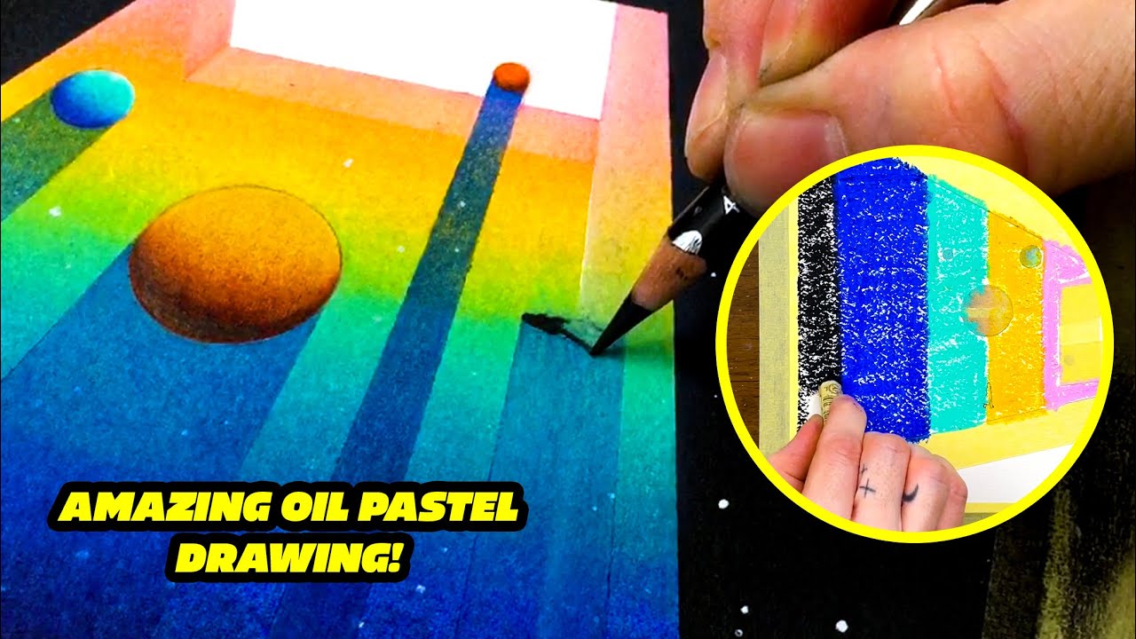 Amazing space drawing with oil pastels 🪐✨ 