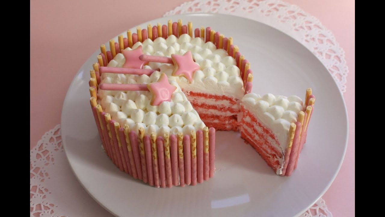Strawberry Pocky cake　 いちごポッキーケーキ　作り方　レシピ