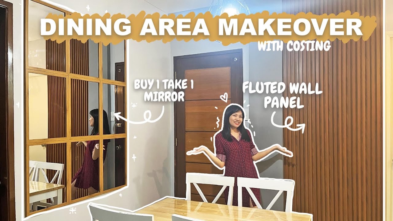 Dining Area Makeover / Fluted Wall Panel + Mirror (DIY)