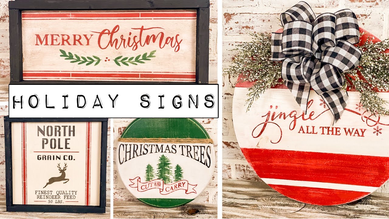 5 EASY DIY Christmas Signs - Wooden Holiday Signs - High-End Holiday Decor Ideas 2022