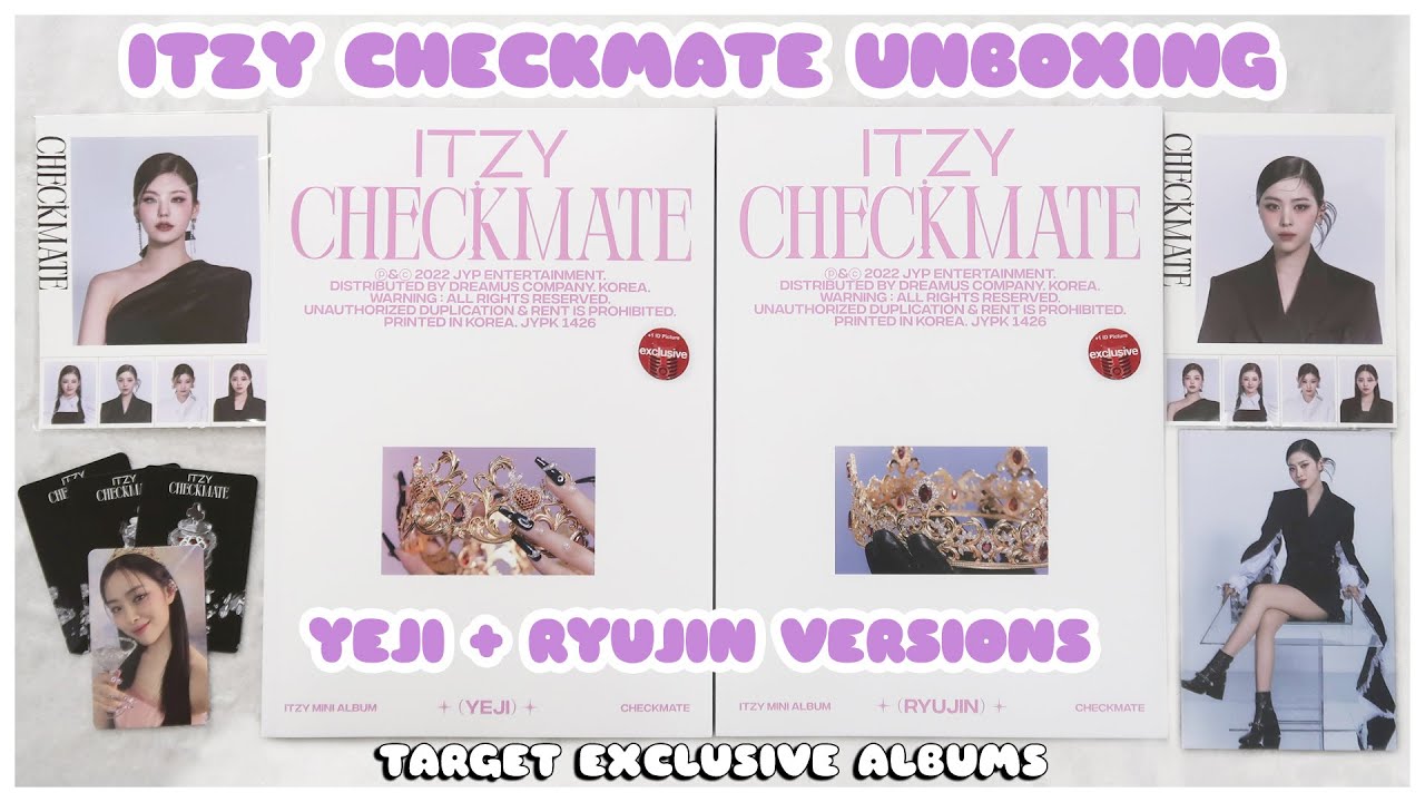 ✨ unboxing itzy checkmate target exclusive albums - yeji + ryujin versions | photocards photobooks