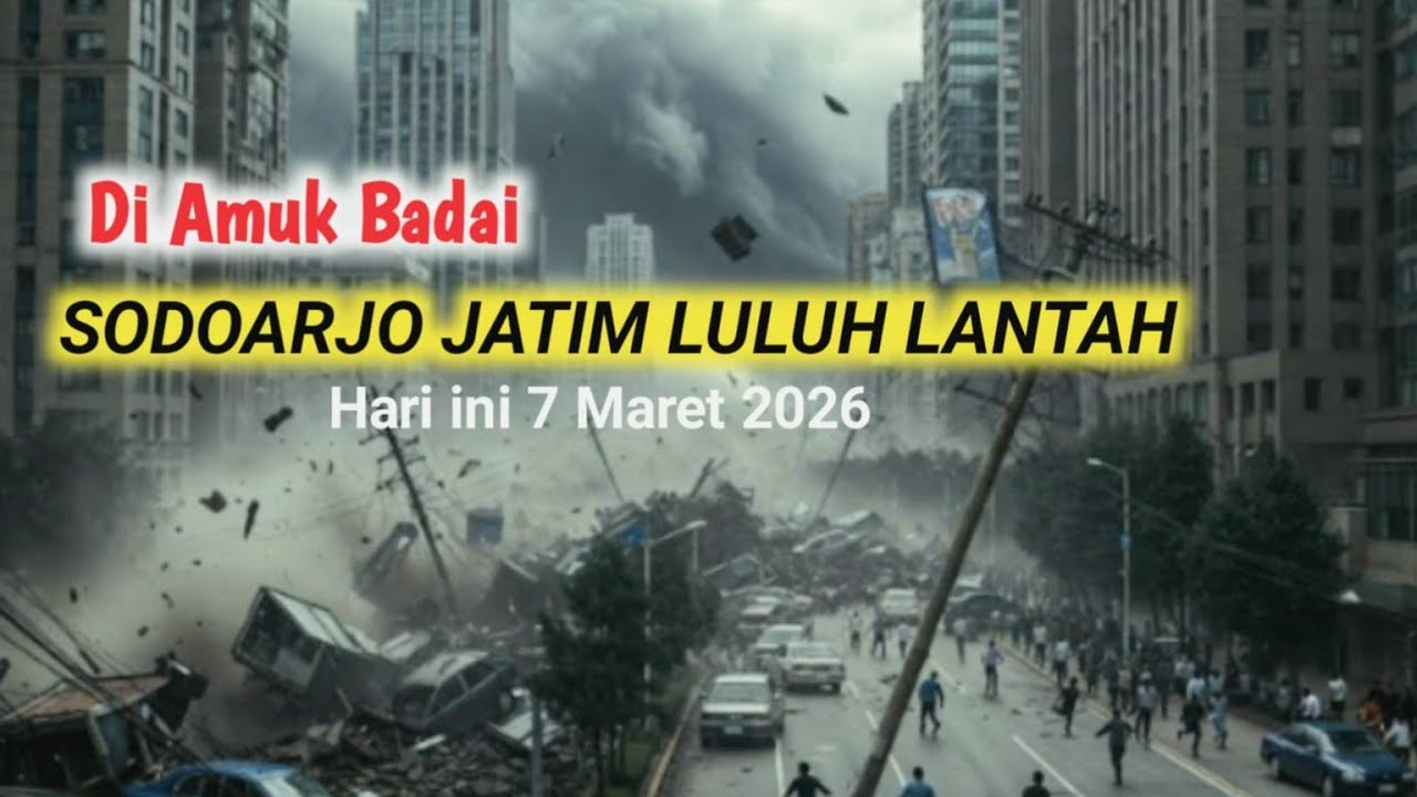GEMPAR ‼ Sidoarjo Diterjang Badai! Tiang Listrik Roboh, Lalu Lintas Lumpuh