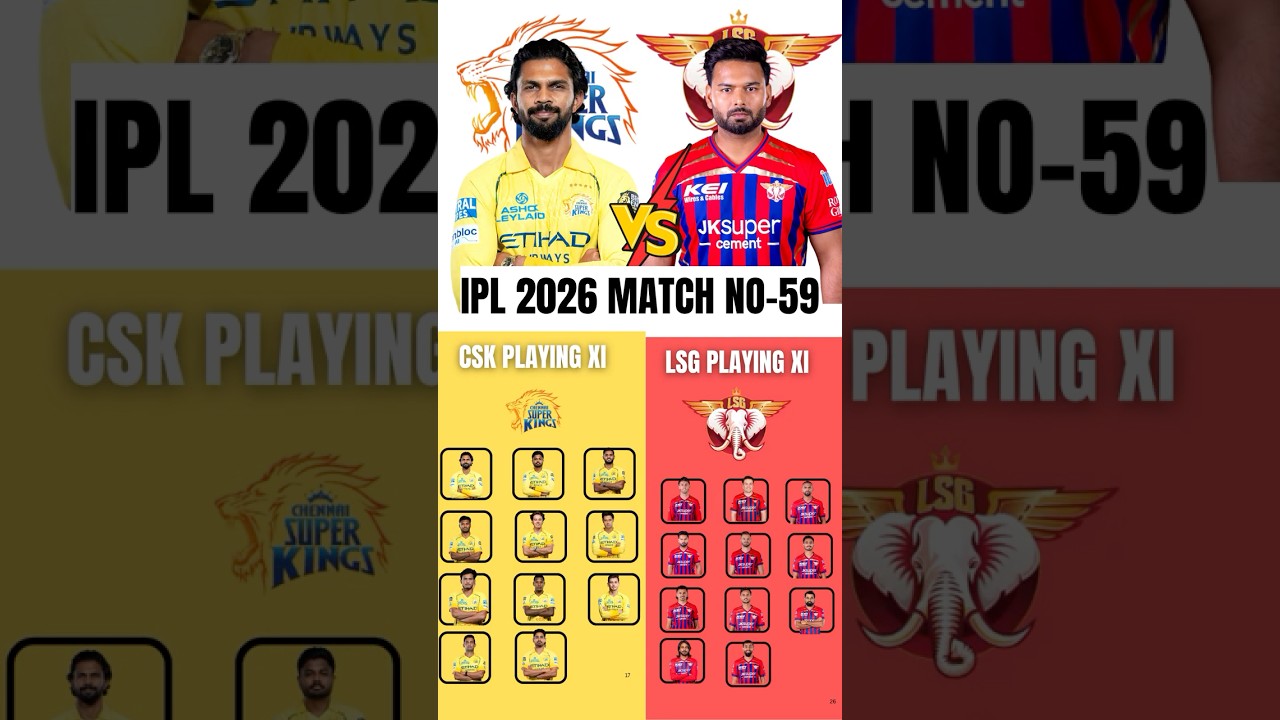 CSK vs LSG Playing XI Today | IPL Match 59 | MS Dhoni | Rishabh Pant#ipl2026 #ipl #shorts