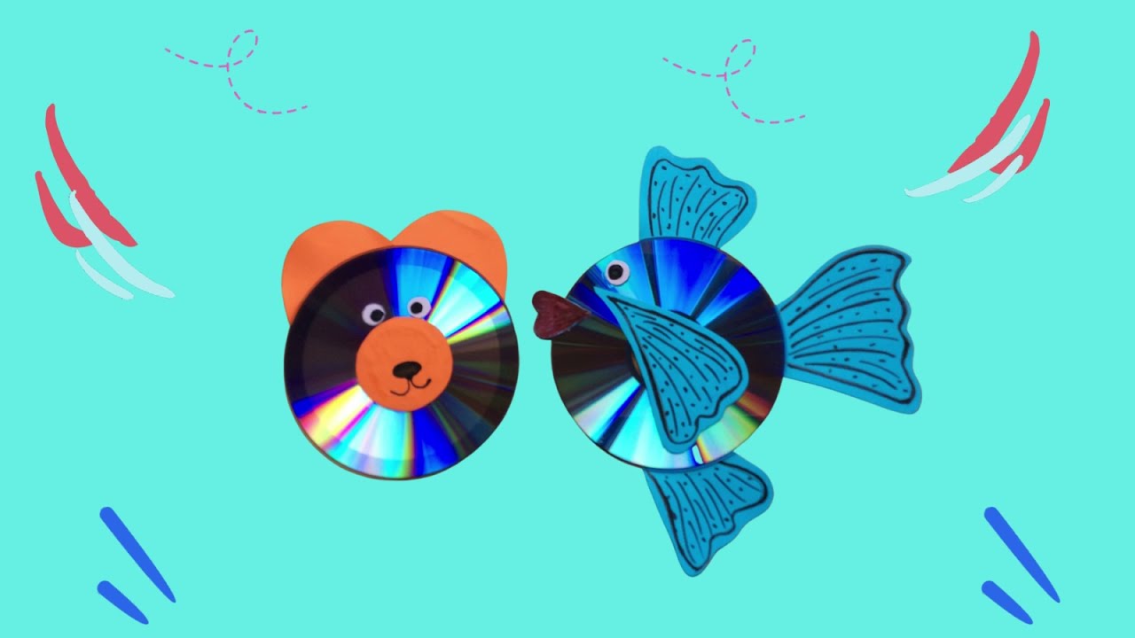 Craft: Turn recycled CDs into animals