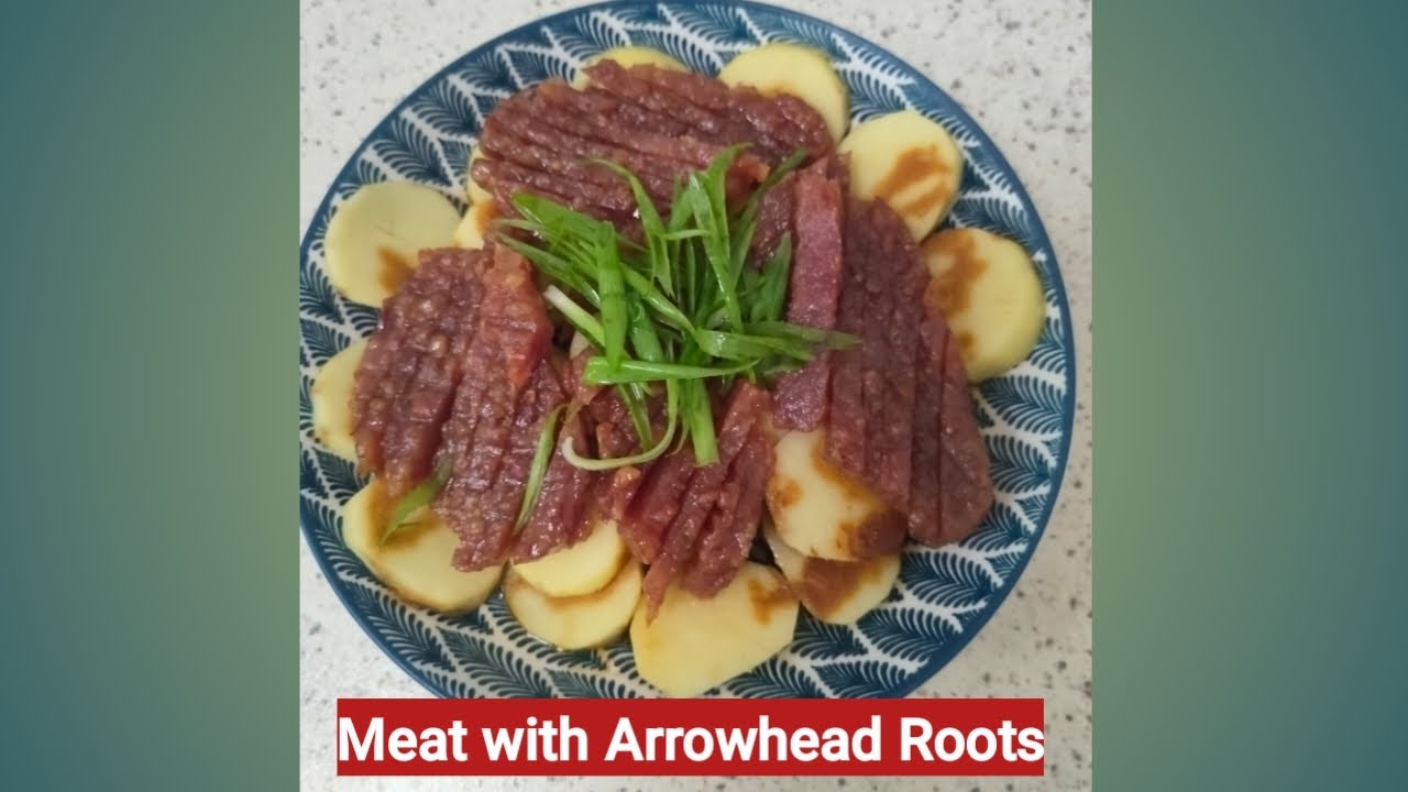 Simple and fast Steam Meat With Arrowhead Roots for CNY.
