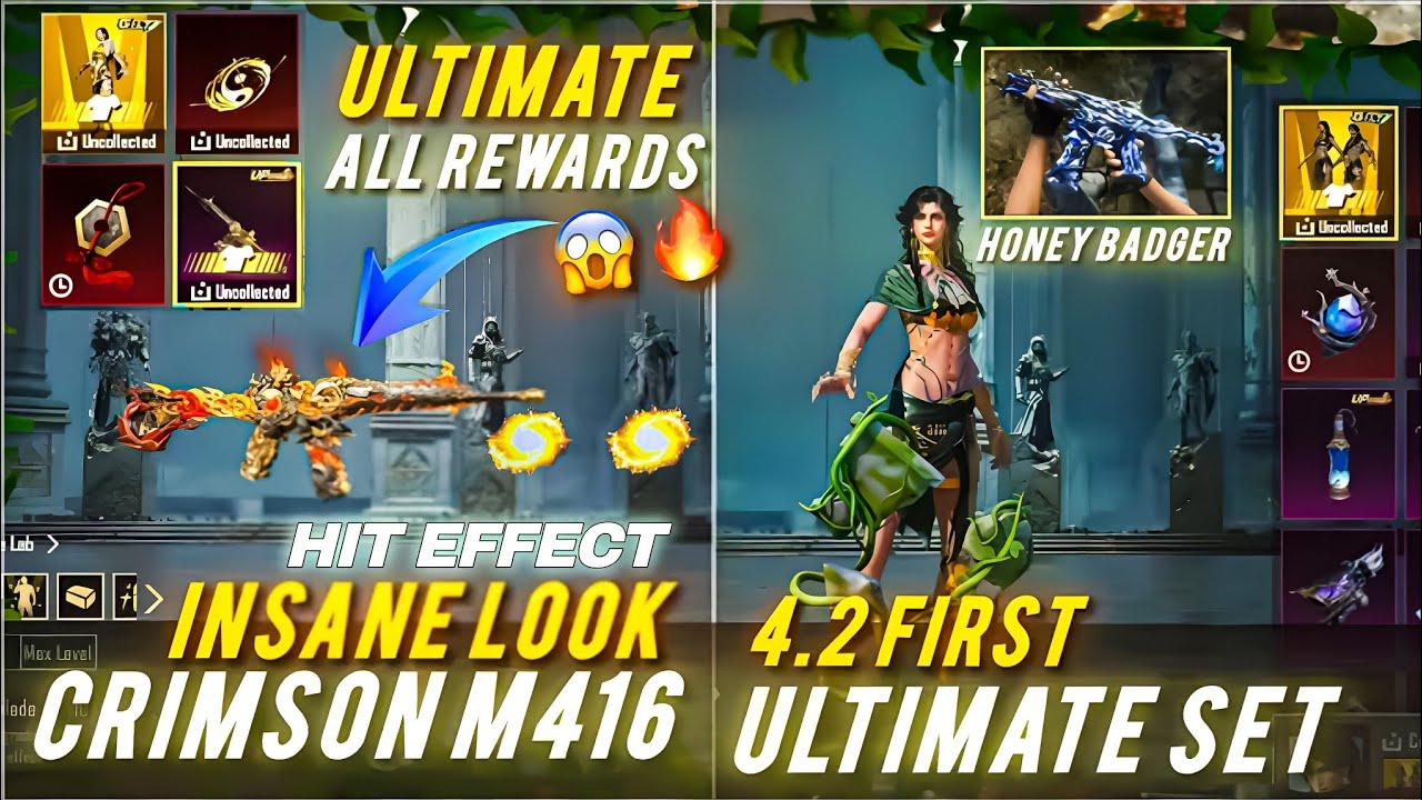 OMG! 😱 CRIMSON SKYBLADE M416 HIT EFFECT🔥| NEXT ULTIMATE SET 3D LOOK😍| HONEY BADGER IS HERE🤯| PUBGM