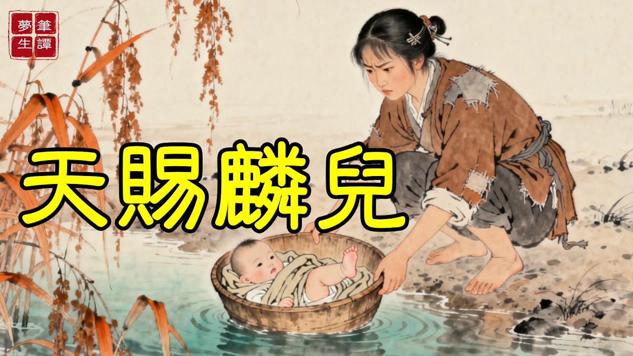 寡婦河邊洗衣，撿回個隨洪水漂來的木盆嬰孩，村人罵她養不活。孩子三歲能指地識泉，五歲能看天知雨，靠這異能，全家在災年成了最富余的人家！#故事#民間傳說#奇遇#報恩#原創故事