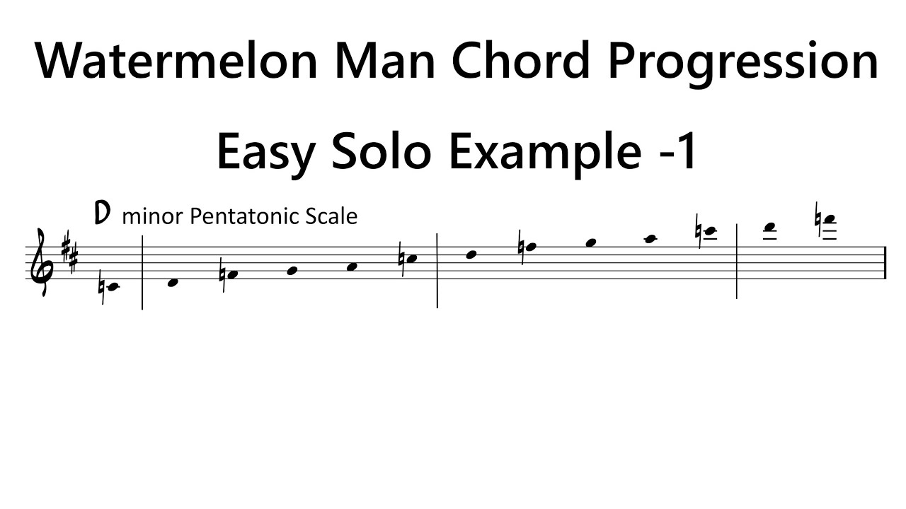 Watermelon Man - Easy Solo Example for Alto Sax- 1 (minor Pentatonic Scale)
