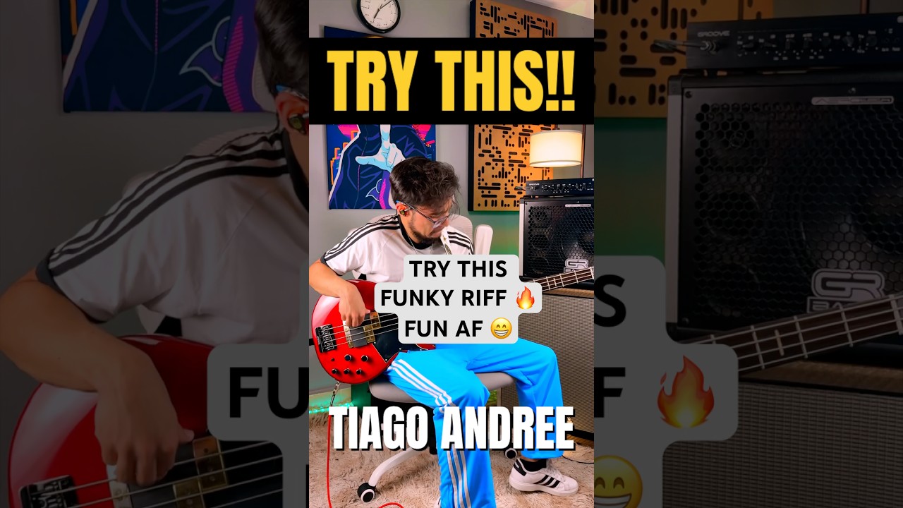TRY THIS FUNKY RIFF 🔥 FUN AF 😁 #bass #bassplayer #funk #tiagoandree #tips #tutorial