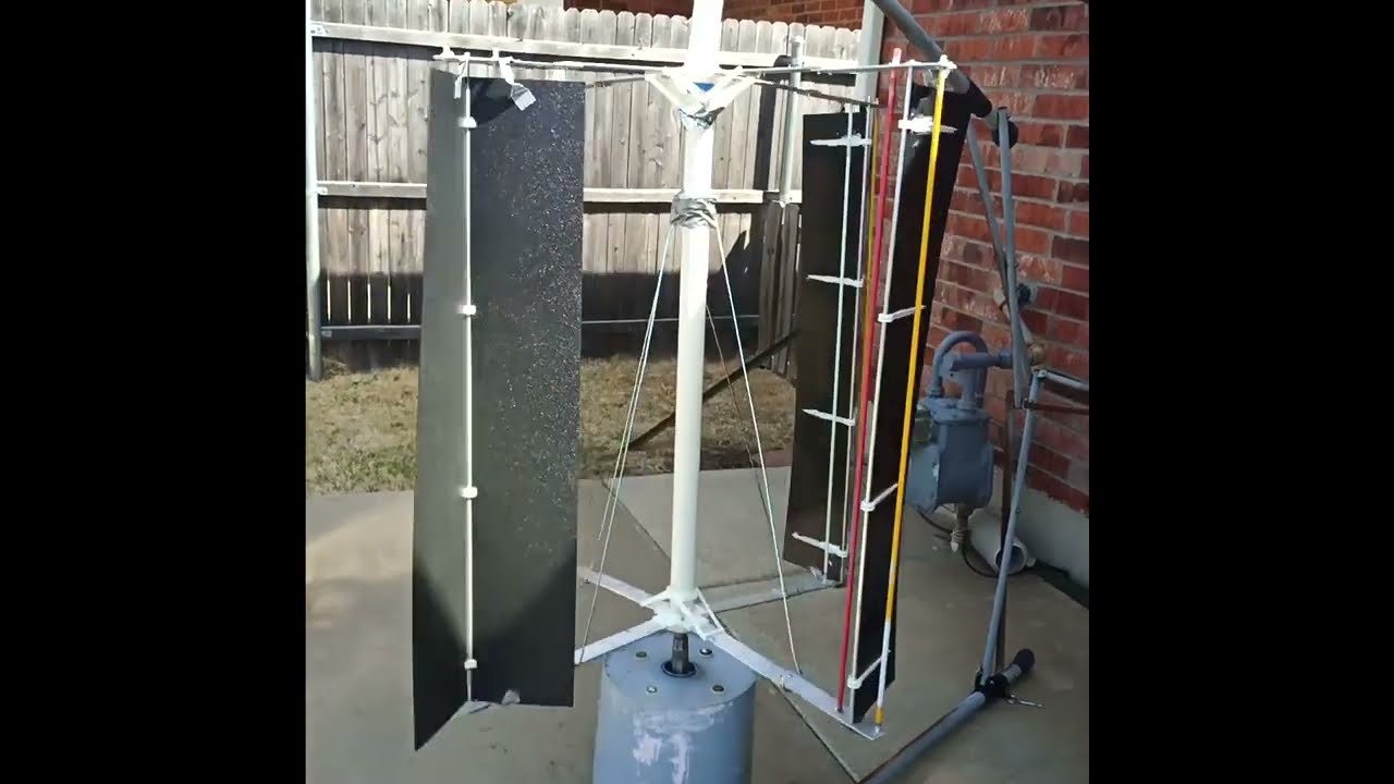 Vertical Axis Wind Turbine (VAWT) with flaps! test