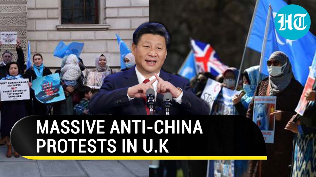 Uyghurs protest outside Chinese Embassy in London; Highlight 'atrocities' in Xinjiang