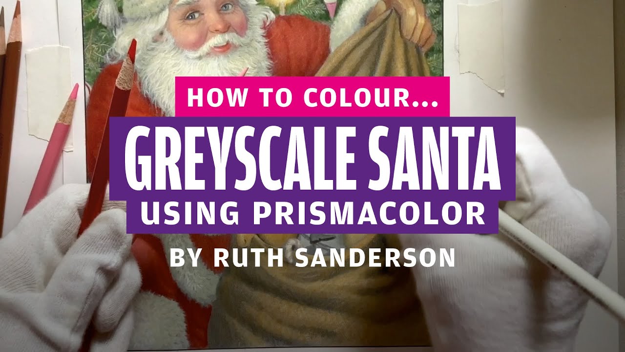 How to Colour a Grayscale Santa by Ruth Sanderson | Colouring Heaven #29 Christmas Special