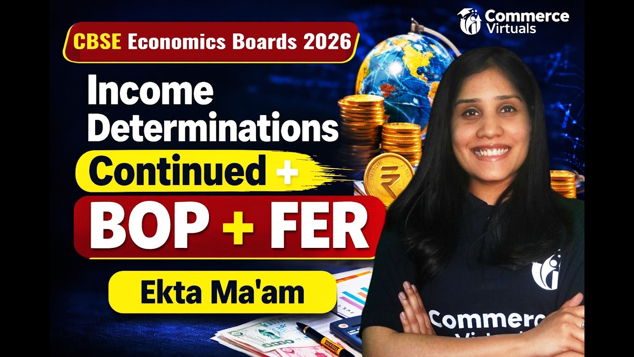 CBSE Board 2026 Economics | Income Determination (Continued) + BOP + FER | Ekta Ma’am