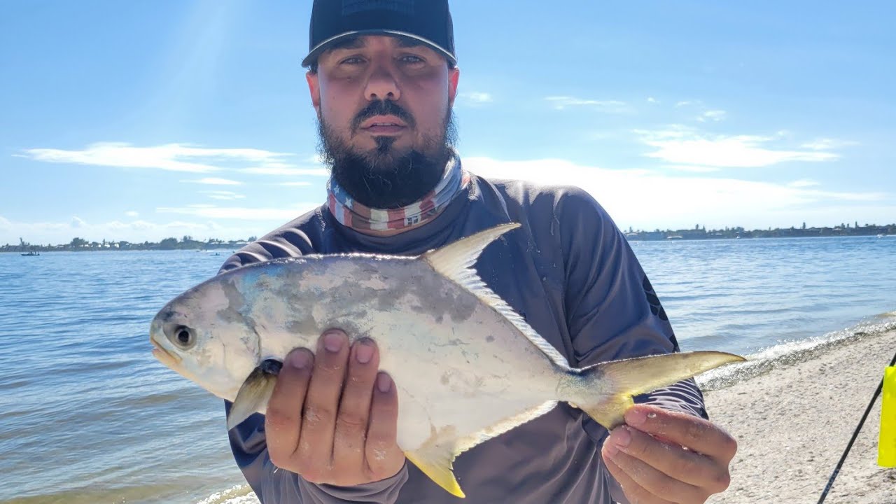 SURF FISHING : POMPANO bite was on fire in SANIBEL BEACH