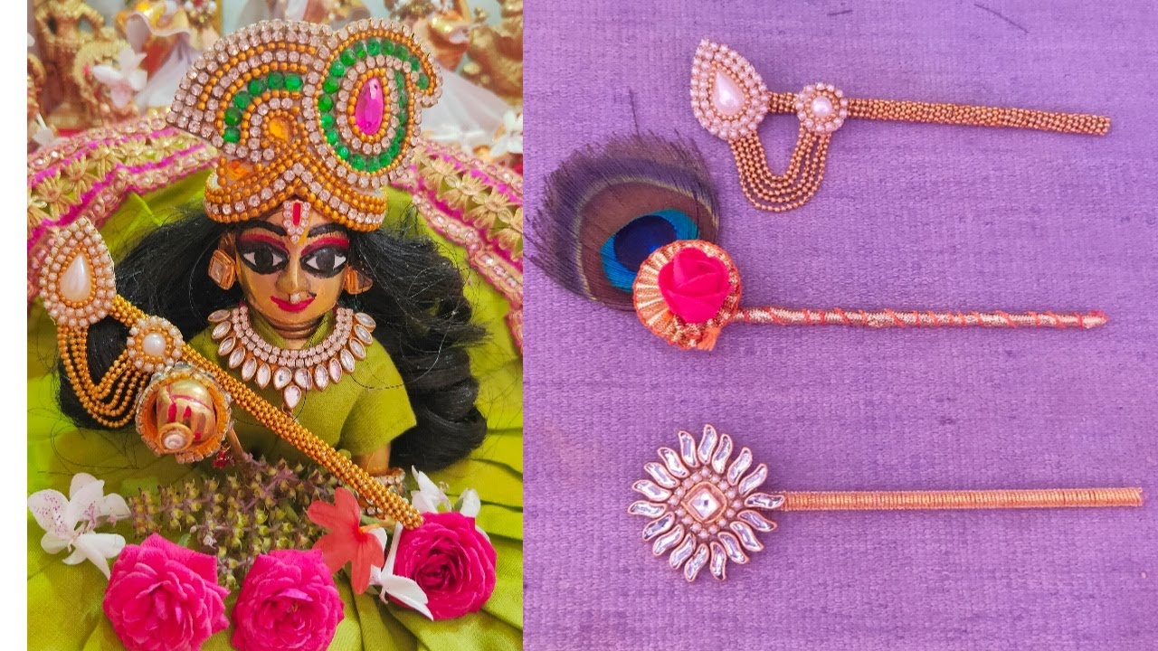3 different styles of basuri for laddugopal | no glue gun!! bansi for balgopal
