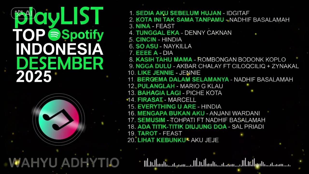 Top Indonesia Desember 2025 | Sedia Aku Sebelum Hujan | Kota Ini Tak Sama Tanpamu | Tunggal Eka Nina