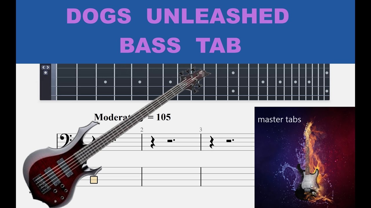 DOGS UNLEASHED |#tokiohotel#| BASS Tab | #Mastertabs#BestFreeYoutubeMusic# #tutorialguitar #pop