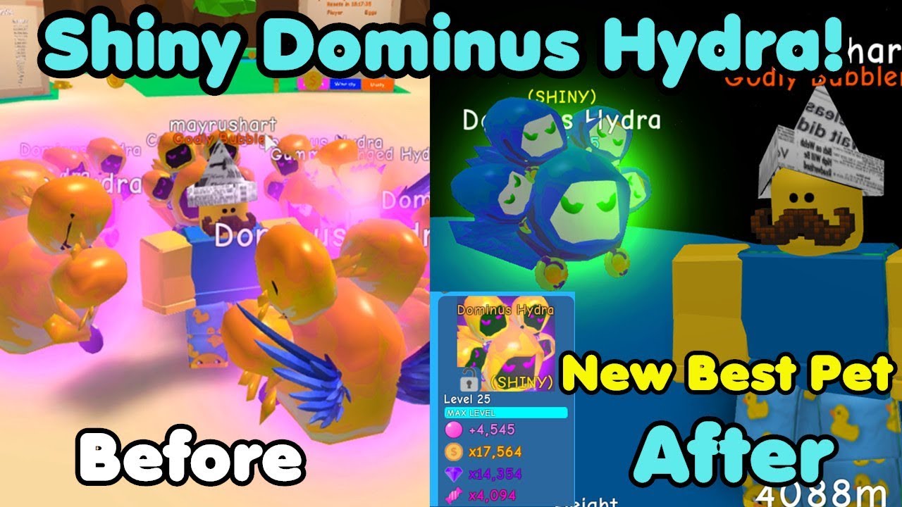 I Got Shiny Dominus Hydra Max Level! New Rarest Best Pet! - Bubble Gum Simulator