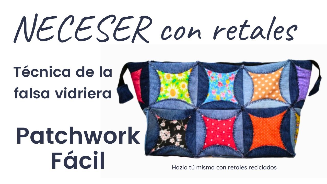 NECESER CON LA TECNICA DE VIDRIERA FALSA. Hazlo tú misma paso a paso y con retales reciclados.#diy