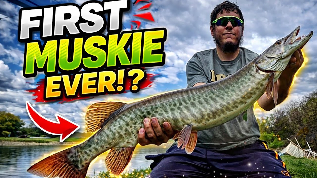 First Ever MUSKY Caught! (Bank Fishing)