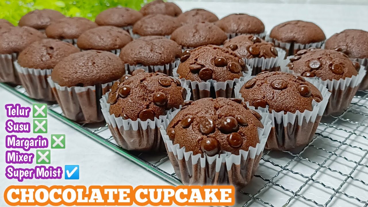 MENAKJUBKAN BANGET‼️WALAUPUN TANPA TELUR,SUSU,MENTEGA,MIXER TETAP ENAK DAN MOIST | CUPCAKE CHOCOLATE