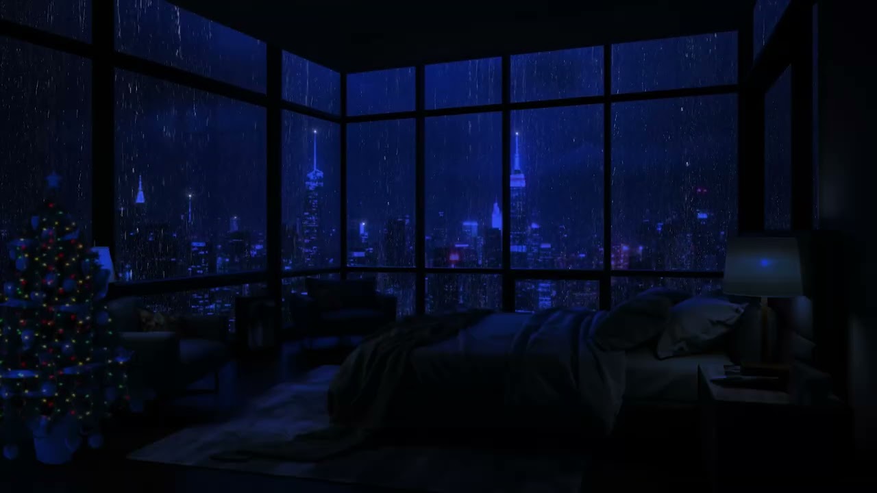 Die Atmosph&auml;re Einer Regennacht Ist Angenehm, Mit Sanftem Regen In Der Sp&auml;ten Nacht
