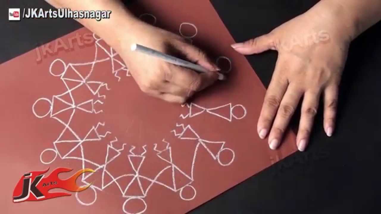 Warli Art #4a |  Human group in circle | JK Arts Classes 546