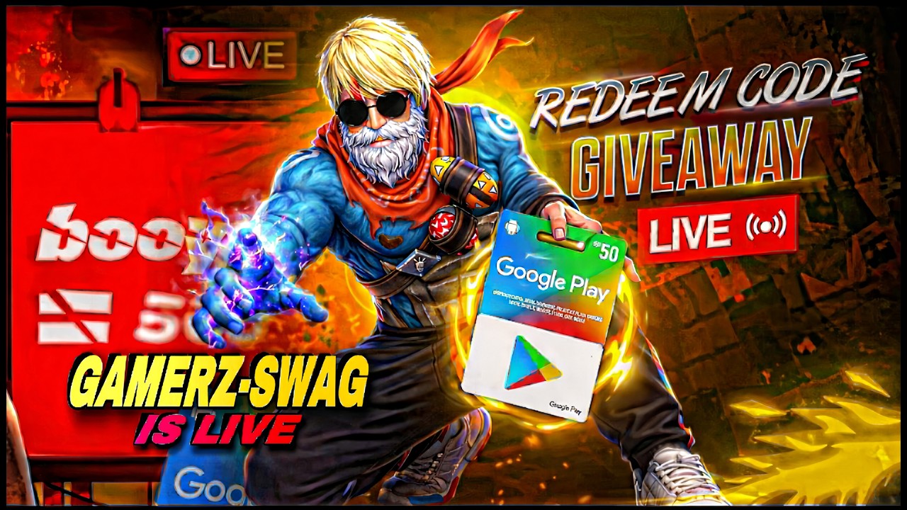 🔴REDEEM CODE GIVEAWAY WITH TEAM CODE / FF LIVE | GIVEAWAY LIVE / FREE FIRE LIVE🔴 #GAMERZ-SWAG