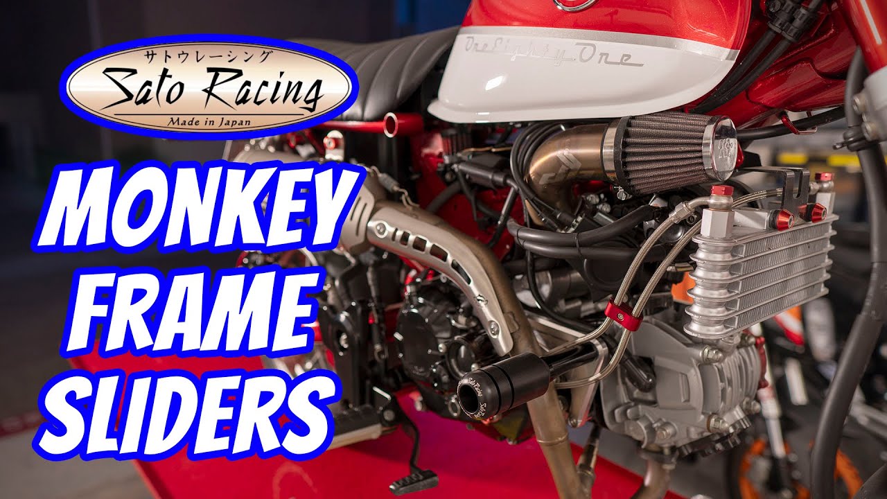 Sato Racing Frame Sliders for the Honda Monkey 125 - Building a Track Monkey