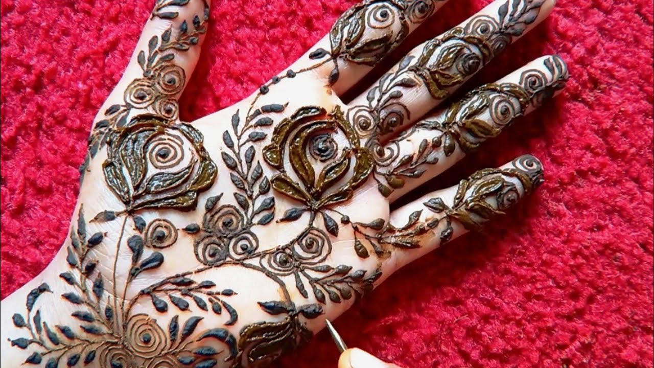 Very Beautiful Bold Flower Mehndi Design | Bold Rose Mehndi Design | Front Hand Mehndi Design 