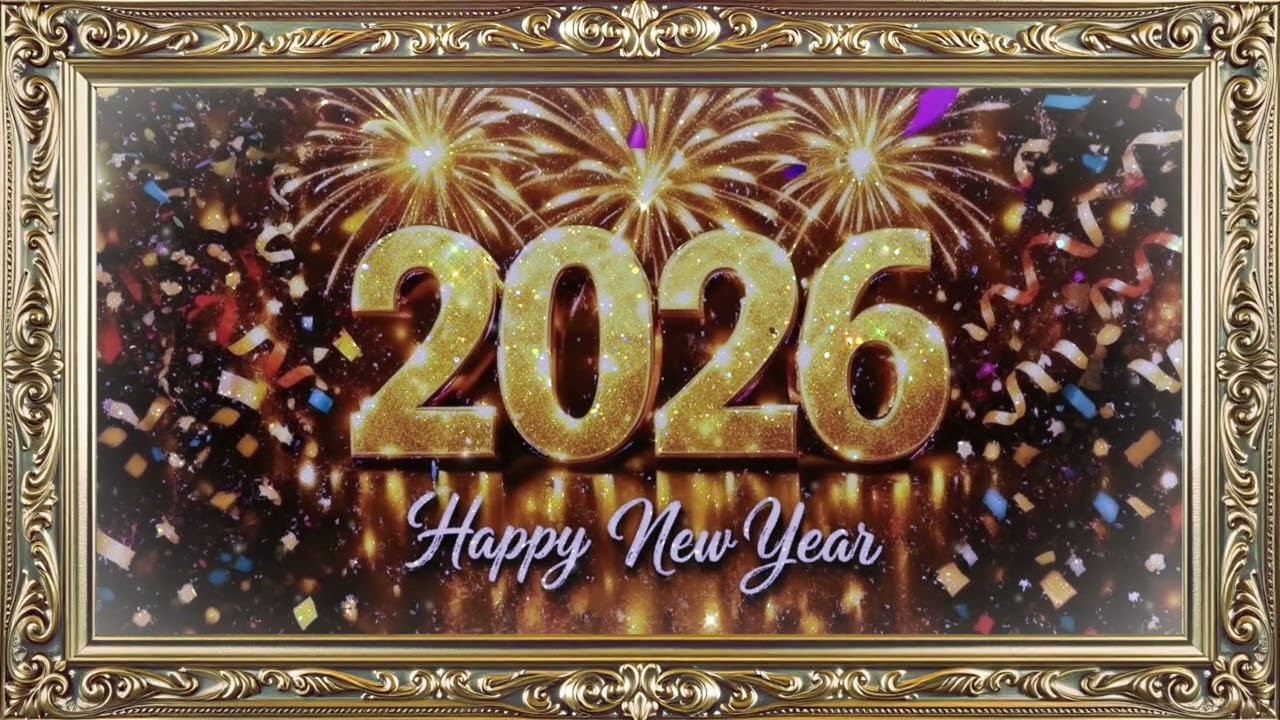Golden Welcome 2026 🎇  New Year Fireworks Visual for Festive Atmosphere