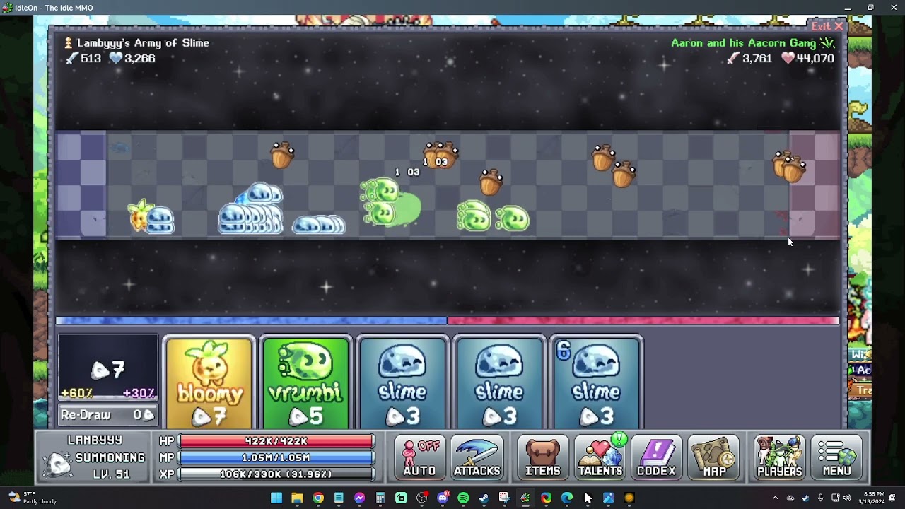 Idleon - W6 Summoning Green 13/15 Current Upgrades & Win // Cheese Method 1 Lane Rush