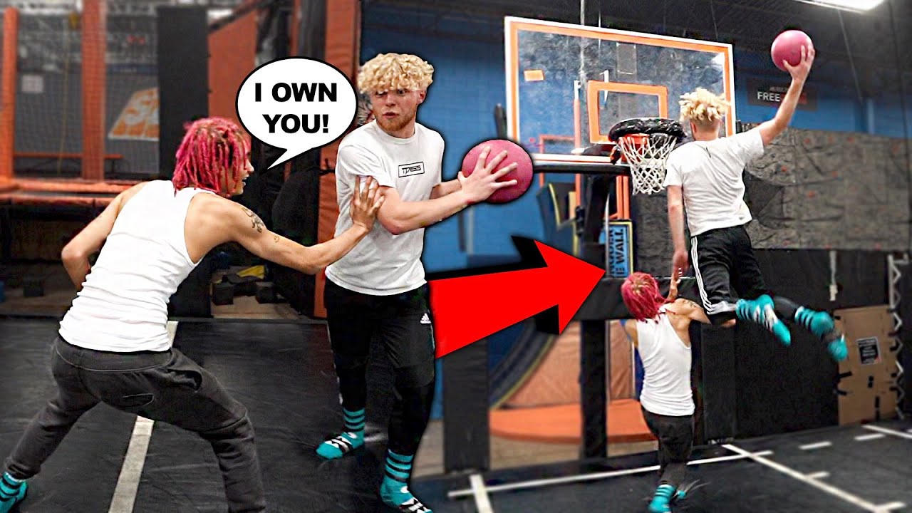He Shouldn't Have Said This... Sky Zone Trampoline Basketball King Of The Court!