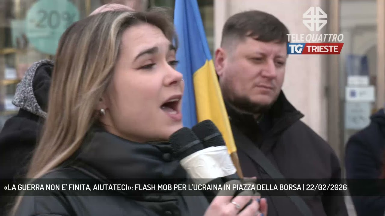 «LA GUERRA NON E' FINITA, AIUTATECI»: FLASH MOB PER L'UCRAINA IN PIAZZA DELLA BORSA | 22/02/2026