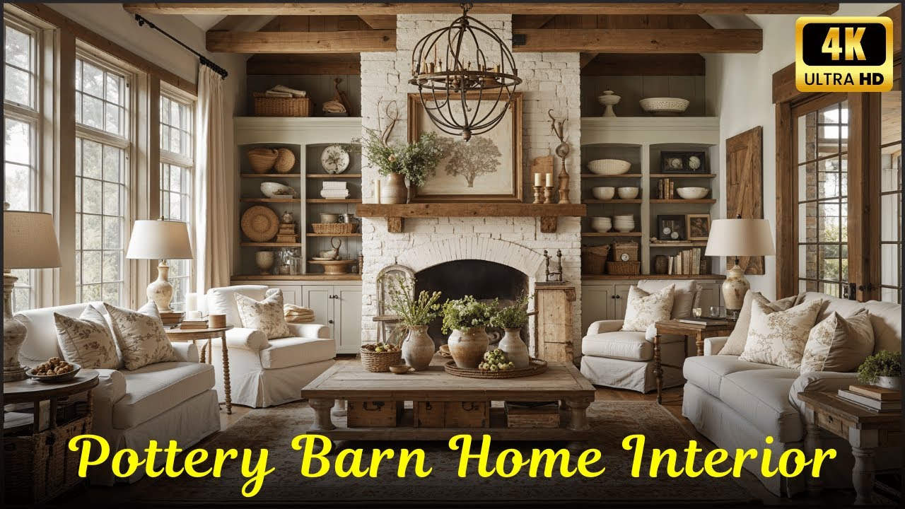 Pottery Barn Style Home Interior Design | Cozy Modern Farmhouse & Timeless Elegance