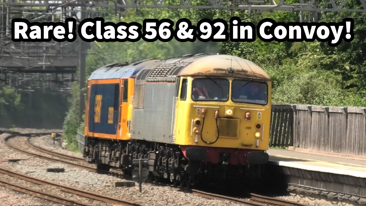 RARE!! - Class 56 & 92 in CONVOY! 56081 heads 92028 Operating Crewe to Leicester L.I.P 17/06/2022