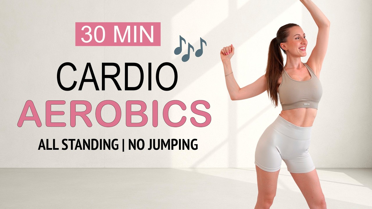 30 Min Cardio Aerobic Workout to THE BEAT | High Calorie Burn🔥| All Standing, No Jumping | No Squats