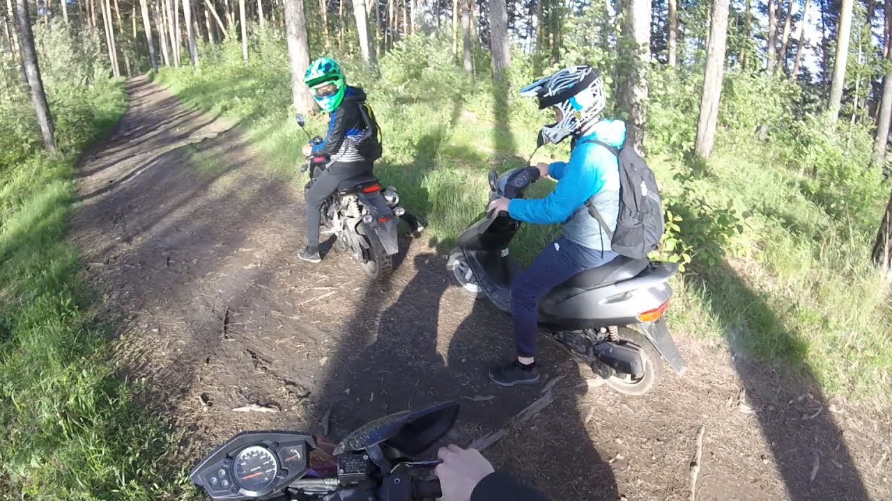 Покатушки По Лесу С Honda dio и X-MOTO [GoPro]