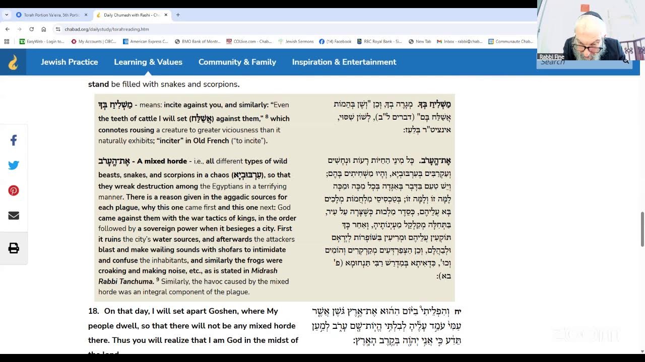 Torah Portion Va'eira, 5th Portion