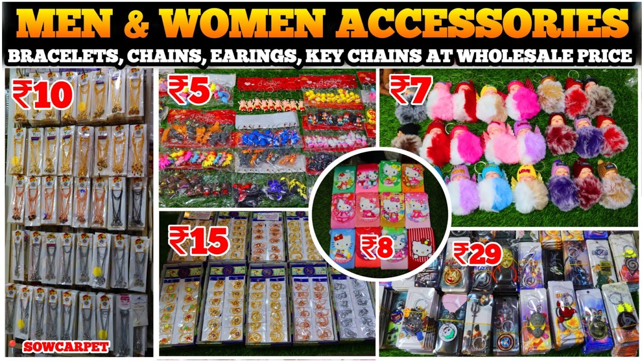 ₹1 onwards Men Accessories Bracelets, Chains, Earings, keychains Wholesale Market | Explorer Chellam