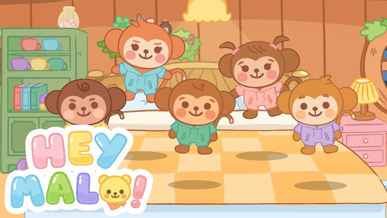 Five little monkeys jumping on the bed | Dance and Play | Hey Malo! Nursery Rhymes & Kids Songs