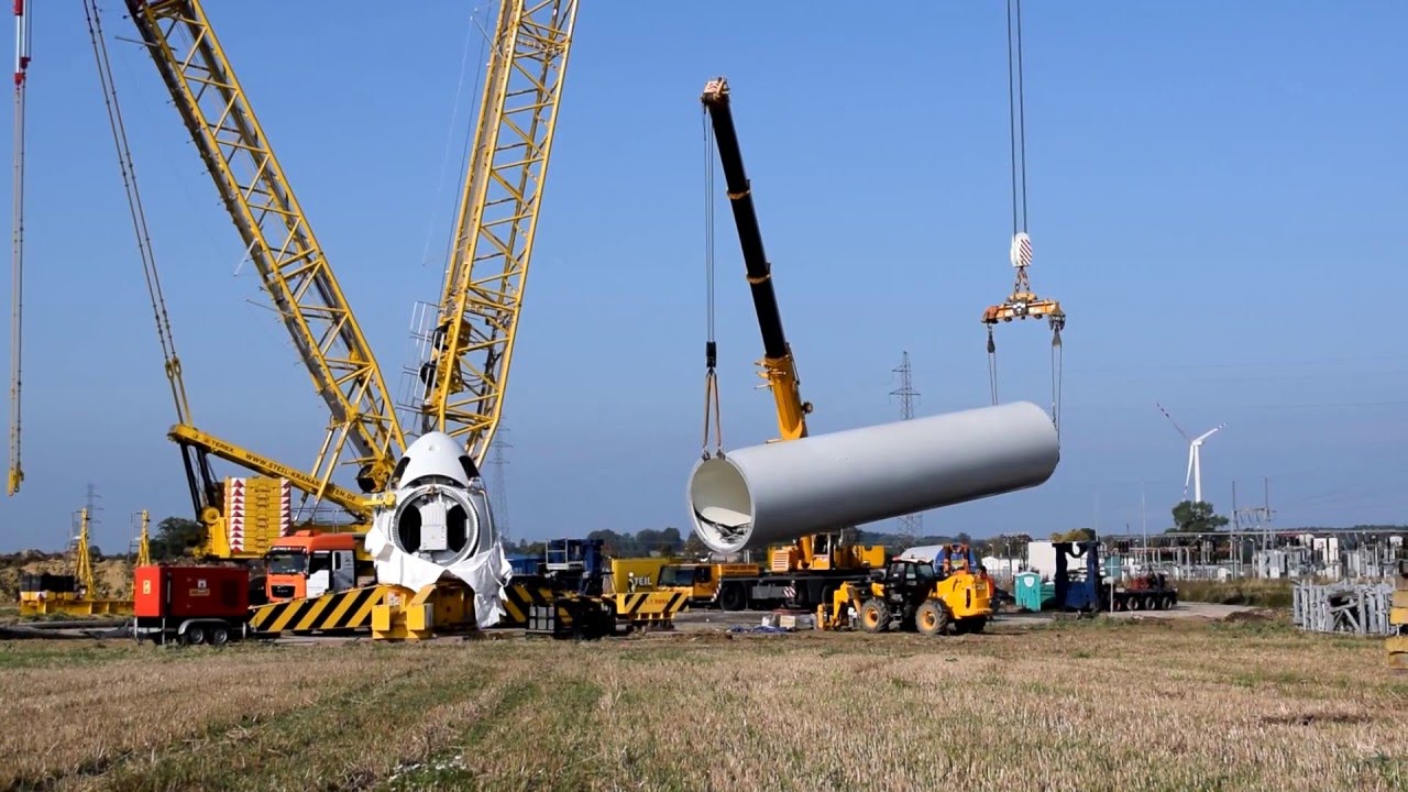 Building a  Wind Turbine GE, entire assembly process (timelapses, landscapes)