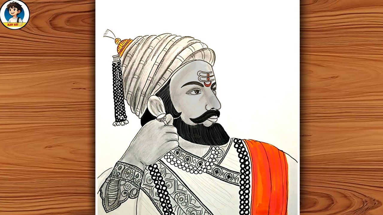 How To Draw Shivaji Maharaj Chhatrapati Shivaji Drawing | shivaji maharaj jayanti special drawing