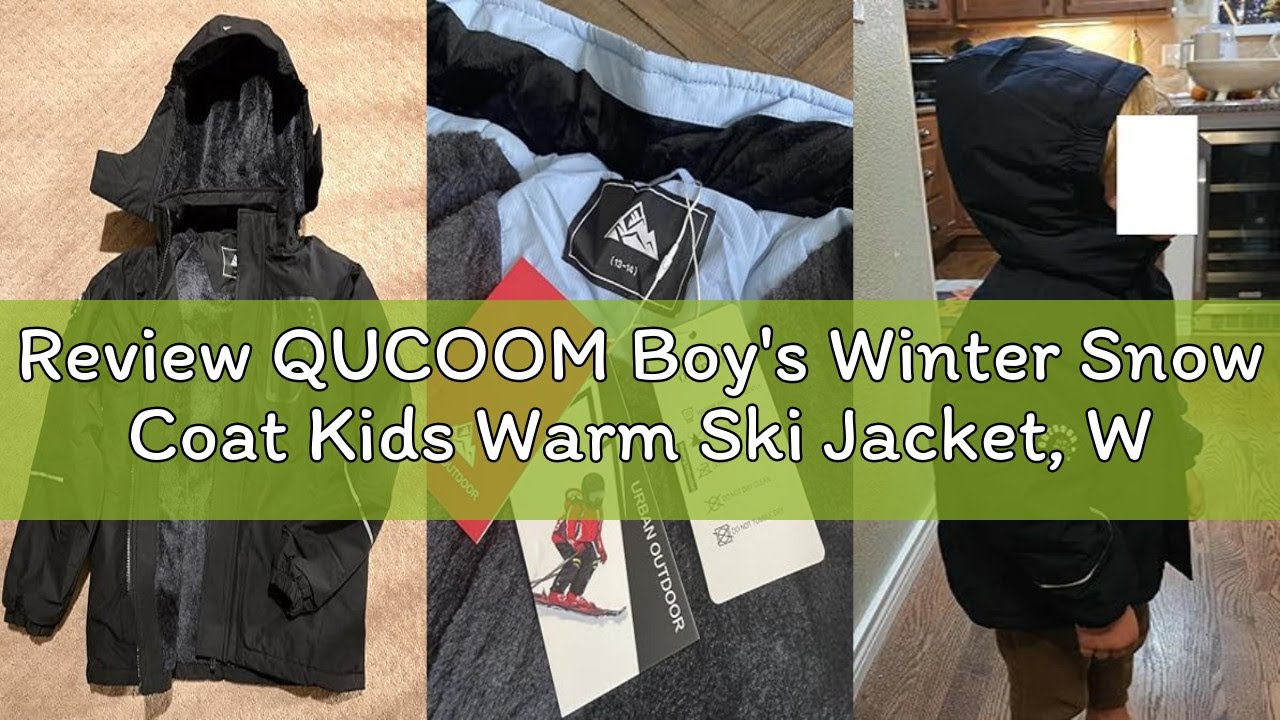 Review QUCOOM Boy's Winter Snow Coat Kids Warm Ski Jacket, Waterproof Fleece Snowboard Jackets Windp