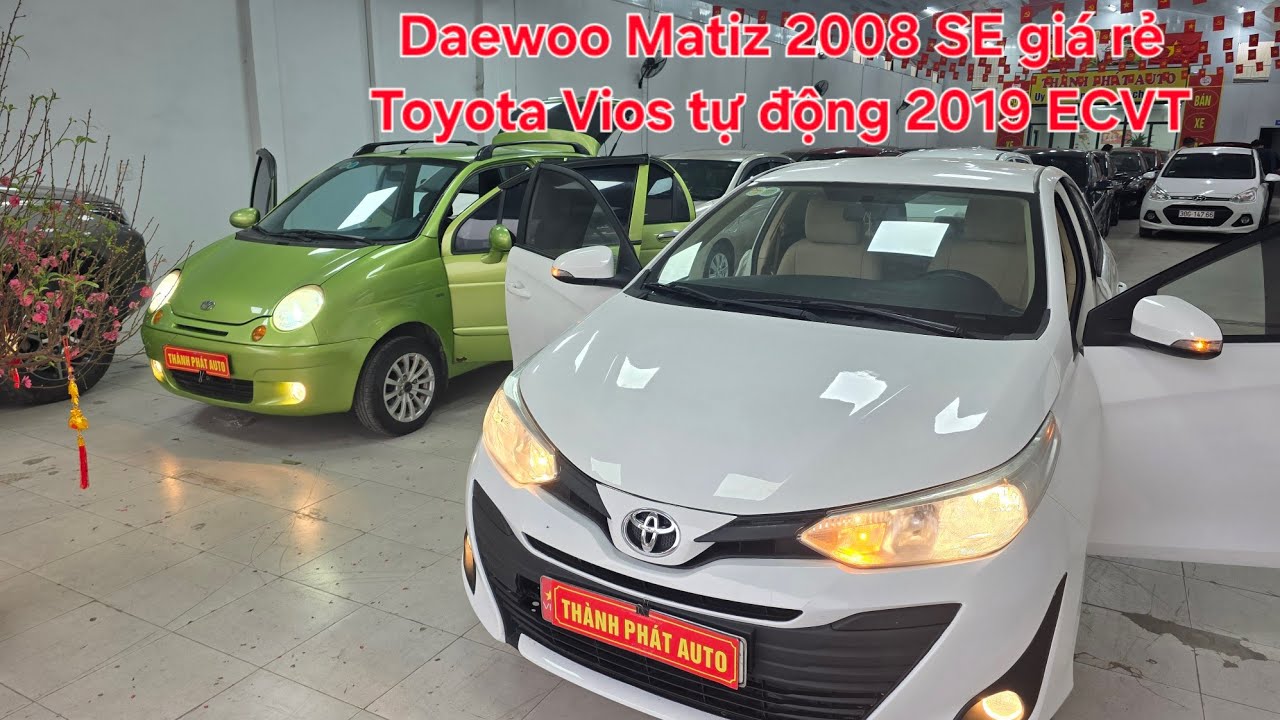 🚙 Daewoo Matiz 2008 SE giá rẻ hơn cả 🛵 🦄 Toyota Vios tự động 2019 ECVT có dv, máy làm | 0913.633.466