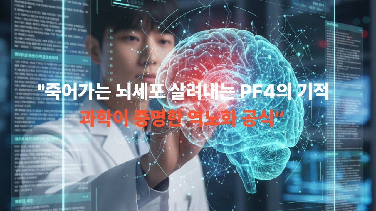 죽어가는 뇌세포 살려내는 PF4의 기적 과학이 증명한 역노화 공식&ldquo;