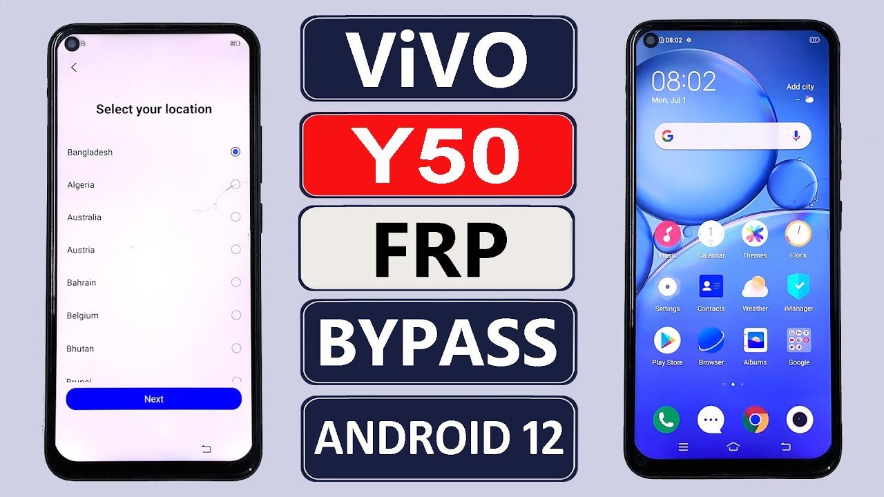 VIVO Y50 FRP BYPASS ANDROID 12 WITHOUT PC | VIVO (1935) GOOGLE ACCOUNT BYPASS | VIVO Y50 FRP UNLOCK💯